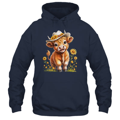 Cute Highland Cow Scottish Hairy Cattle Floral Women Girls Shirt & Tank Top | teecentury