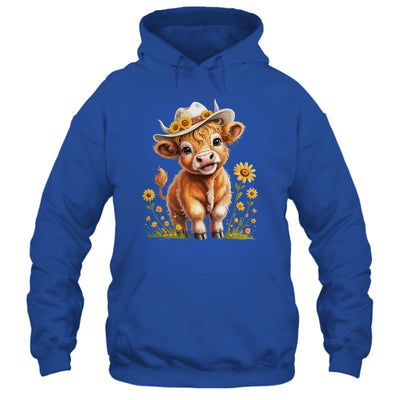 Cute Highland Cow Scottish Hairy Cattle Floral Women Girls Shirt & Tank Top | teecentury