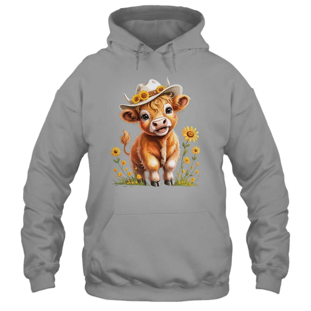 Cute Highland Cow Scottish Hairy Cattle Floral Women Girls Shirt & Tank Top | teecentury