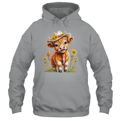 Cute Highland Cow Scottish Hairy Cattle Floral Women Girls Shirt & Tank Top | teecentury