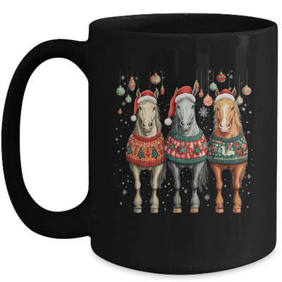 Cute Horses Santa Hat Ugly Christmas Xmas Horse Lover Mug | teecentury
