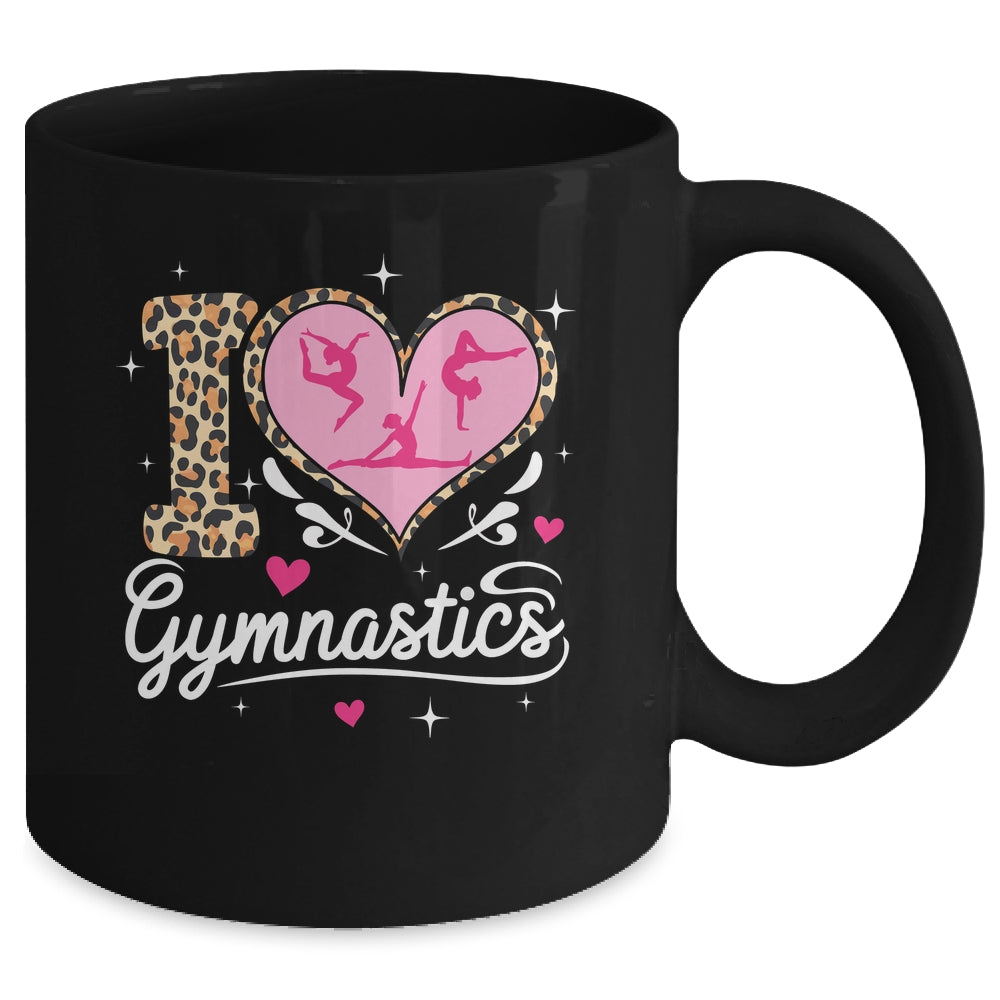 Cute I Love Gymnastics Leopard Print Women Girls Gymnast Mug | teecentury
