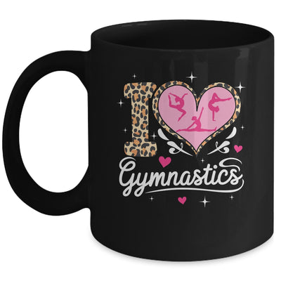 Cute I Love Gymnastics Leopard Print Women Girls Gymnast Mug | teecentury