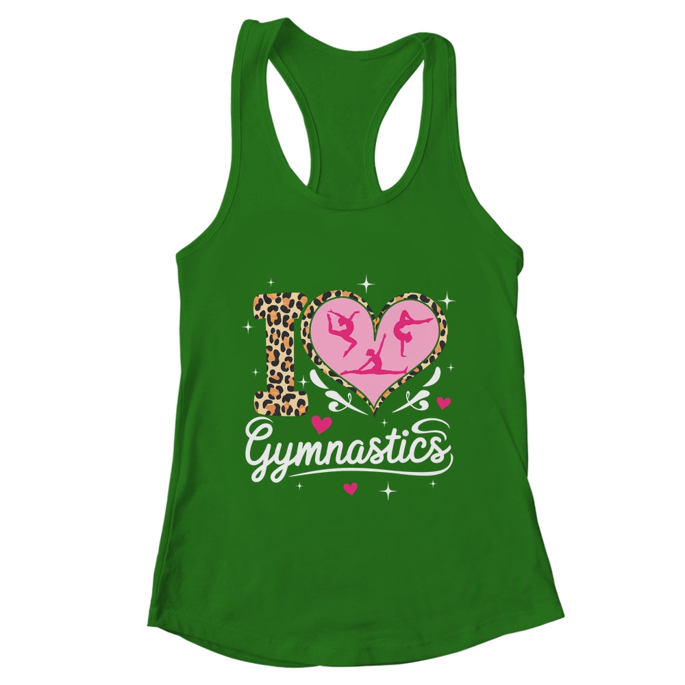 Cute I Love Gymnastics Leopard Print Women Girls Gymnast Shirt & Tank Top | teecentury