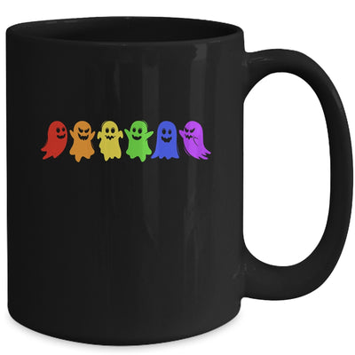 Cute LGBTQ Ghost LGBT Halloween Ghost Rainbow Gay Mug | teecentury