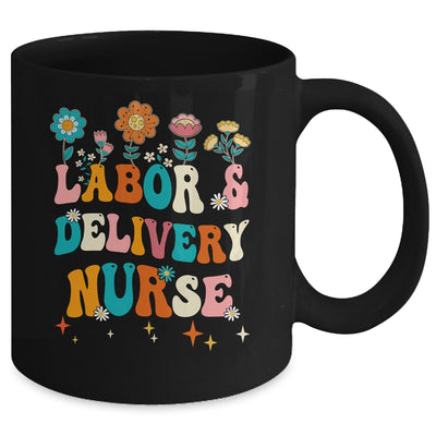 Cute Labor And Delivery Nurse For Women L&D Groovy Mug | teecentury