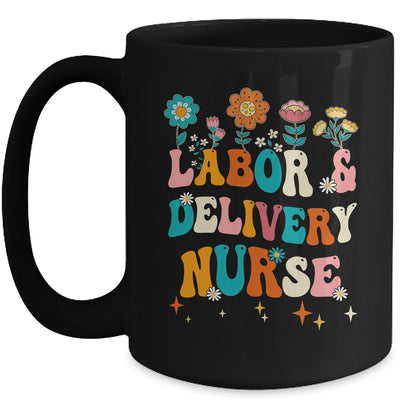 Cute Labor And Delivery Nurse For Women L&D Groovy Mug | teecentury