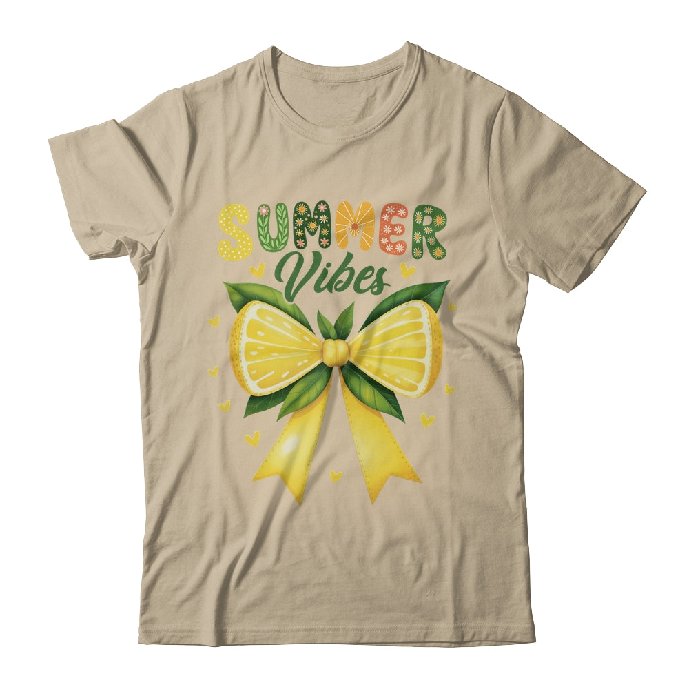 Cute Lemon Tropical Fruits Coquette Bow Summer Vibes Girl Shirt & Tank Top | teecentury