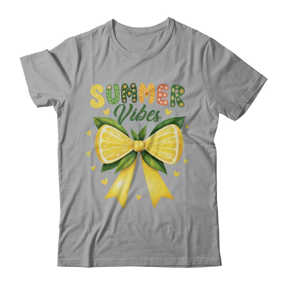 Cute Lemon Tropical Fruits Coquette Bow Summer Vibes Girl Shirt & Tank Top | teecentury