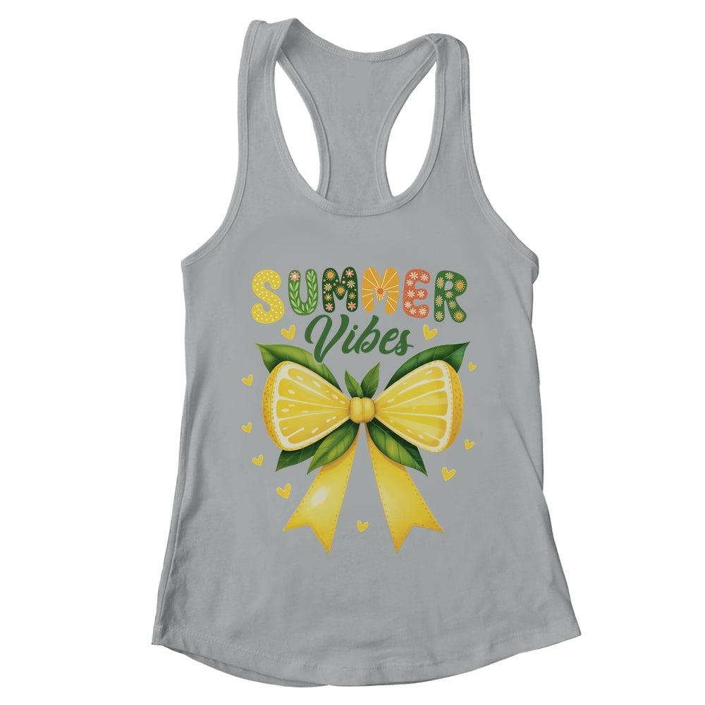 Cute Lemon Tropical Fruits Coquette Bow Summer Vibes Girl Shirt & Tank Top | teecentury