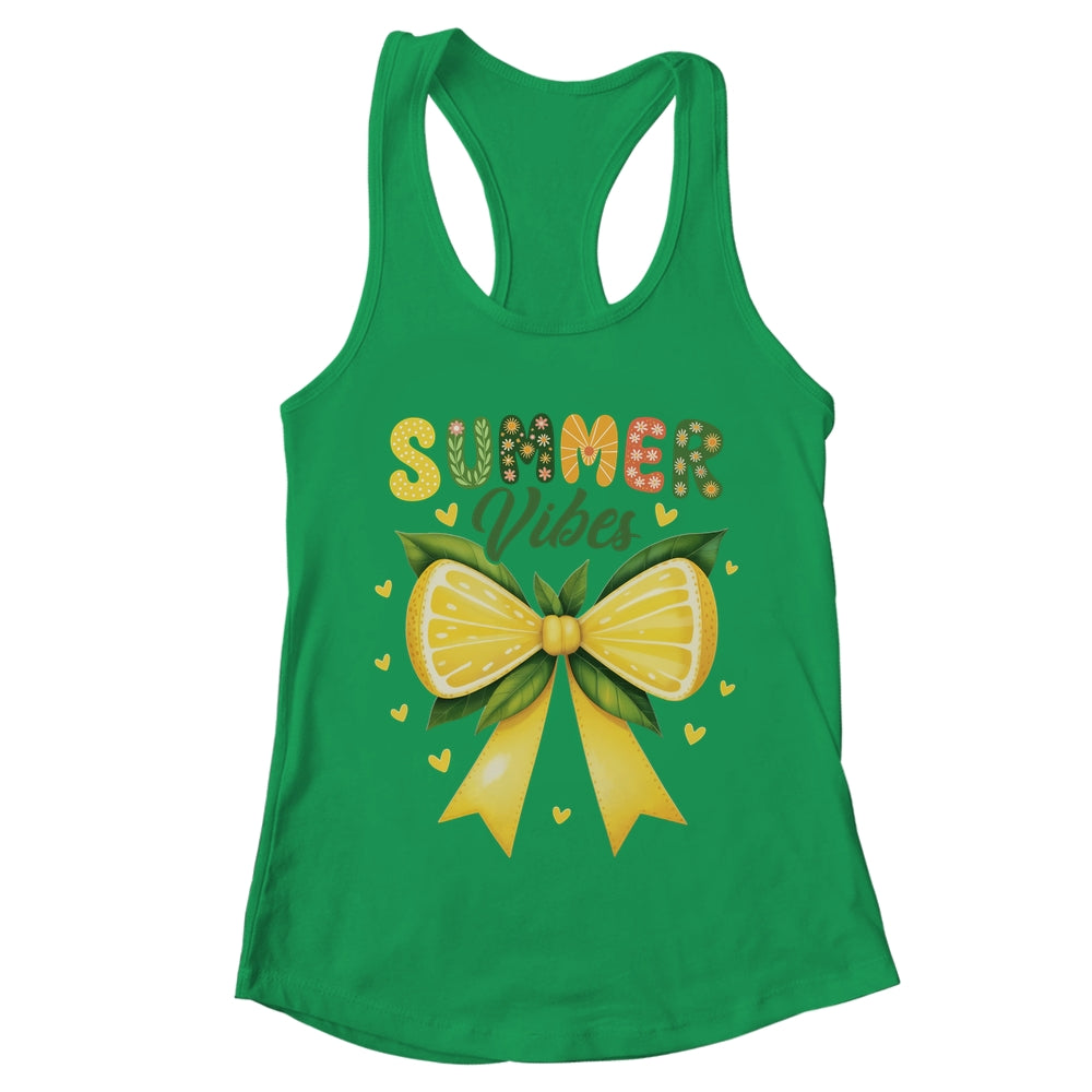 Cute Lemon Tropical Fruits Coquette Bow Summer Vibes Girl Shirt & Tank Top | teecentury
