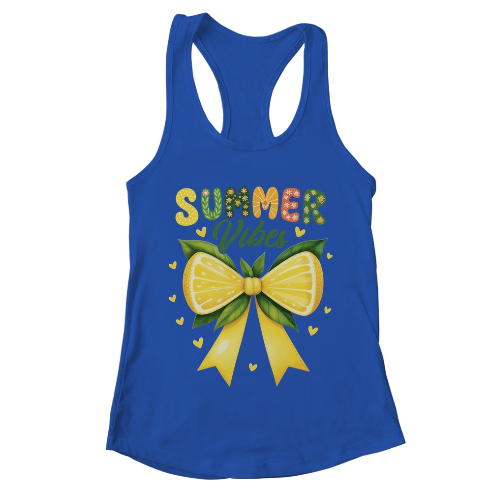 Cute Lemon Tropical Fruits Coquette Bow Summer Vibes Girl Shirt & Tank Top | teecentury