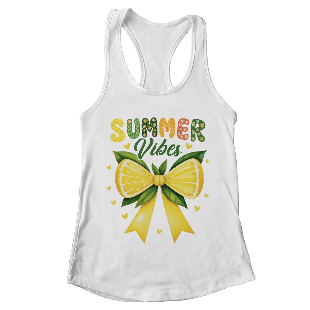 Cute Lemon Tropical Fruits Coquette Bow Summer Vibes Girl Shirt & Tank Top | teecentury