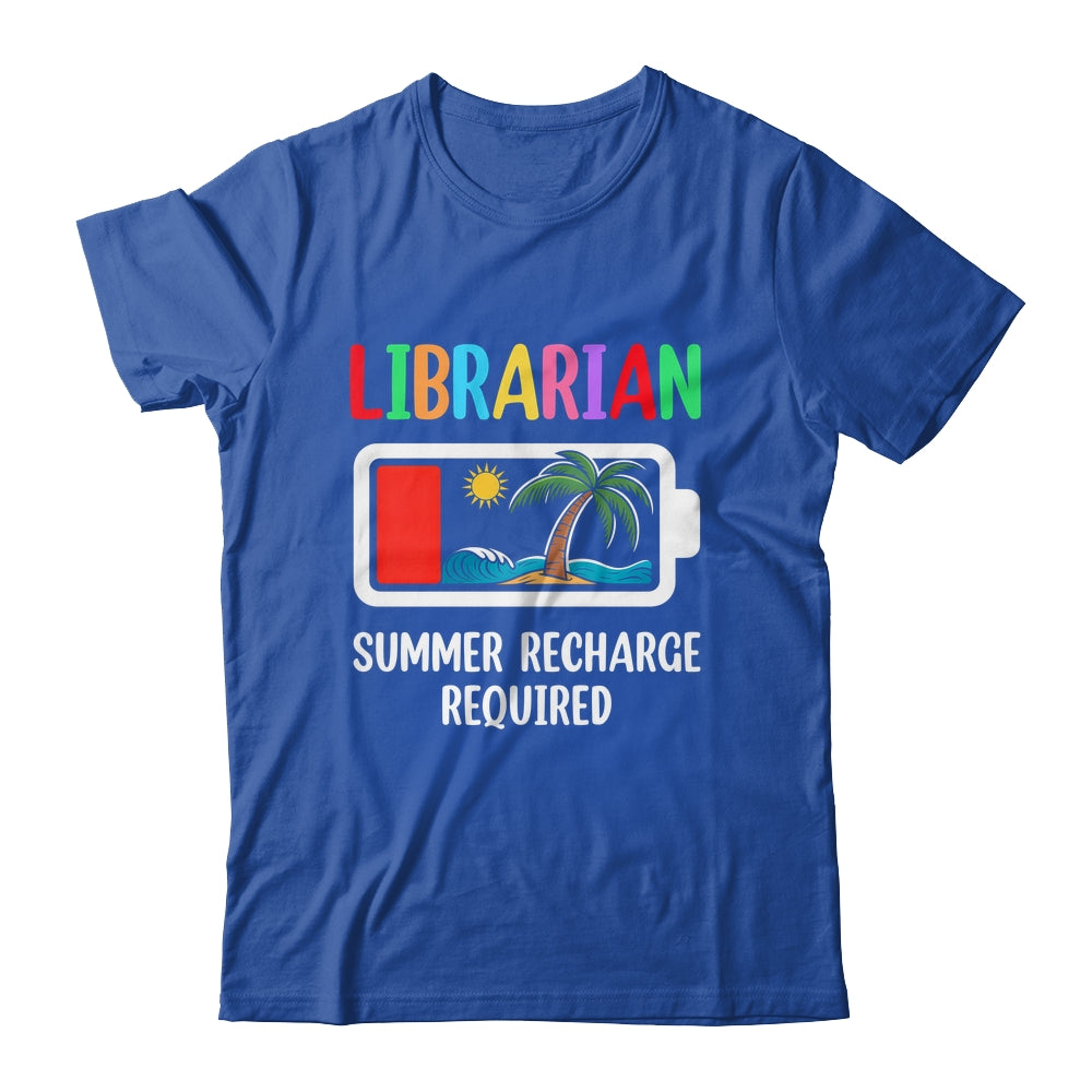 Cute Librarian Summer Recharge Required Last Day Of School Shirt & Tank Top | teecentury