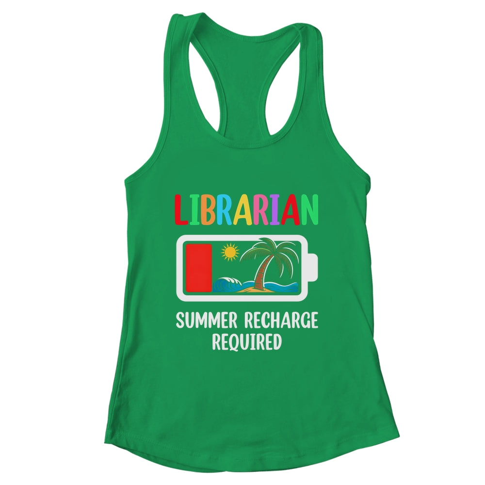 Cute Librarian Summer Recharge Required Last Day Of School Shirt & Tank Top | teecentury