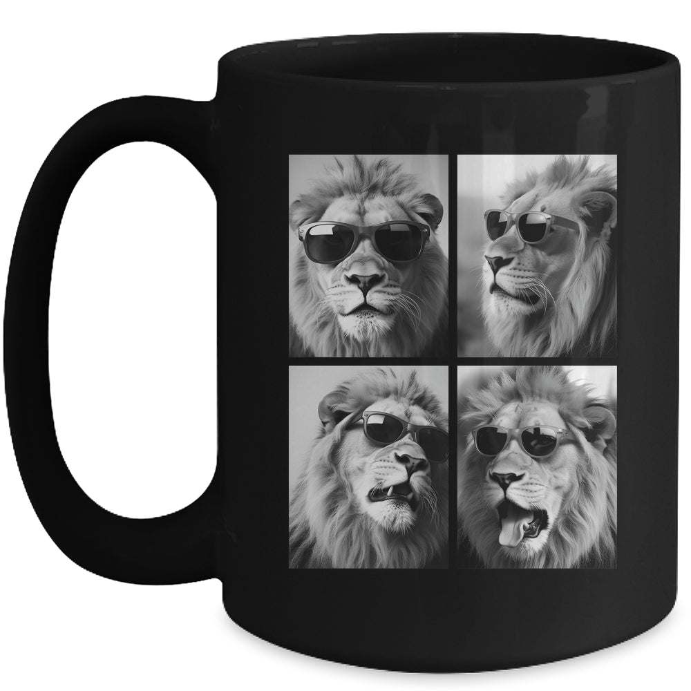 Cute Lions With Sunglasses Cool Lion Animals Funny Photo Mug | teecentury