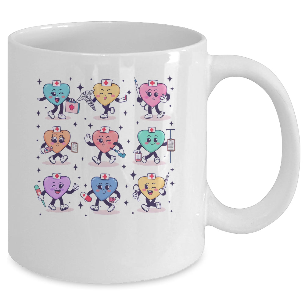 Cute Nurse Conversation Hearts Valentines Day Women Men Mug | teecentury