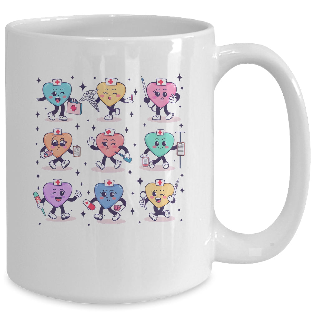 Cute Nurse Conversation Hearts Valentines Day Women Men Mug | teecentury