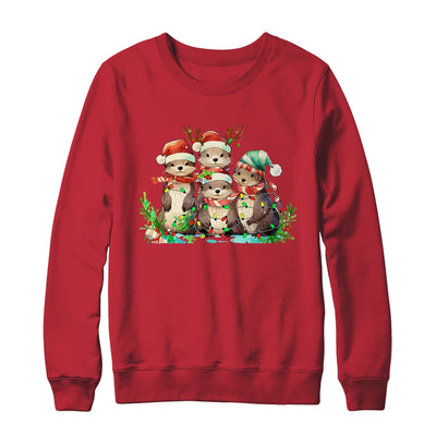 Cute Otter Christmas Funny Xmas Lights Animals Lover Shirt & Sweatshirt | teecentury