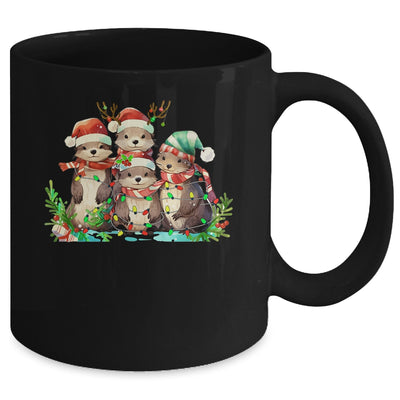 Cute Otter Christmas Funny Xmas Lights Animals Lover Mug | teecentury