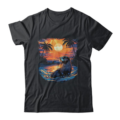 Cute Otter Discover The Spirit Animal River Otter Sunset Shirt & Tank Top | teecentury