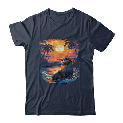 Cute Otter Discover The Spirit Animal River Otter Sunset Shirt & Tank Top | teecentury