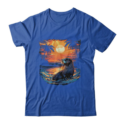 Cute Otter Discover The Spirit Animal River Otter Sunset Shirt & Tank Top | teecentury