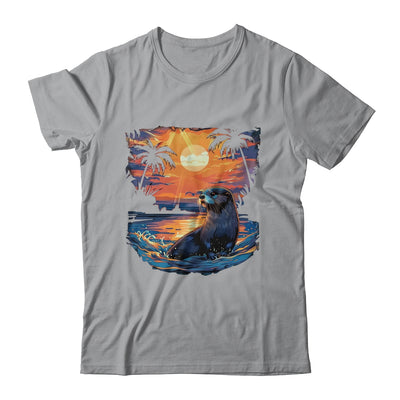 Cute Otter Discover The Spirit Animal River Otter Sunset Shirt & Tank Top | teecentury