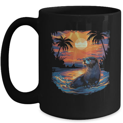 Cute Otter Discover The Spirit Animal River Otter Sunset Mug | teecentury