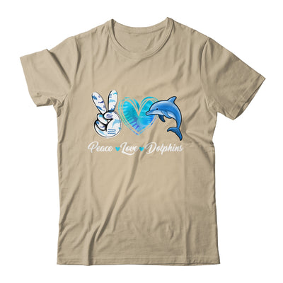 Cute Peace Love Dolphin Design For Men Women Kids Aquatic Shirt & Tank Top | teecentury