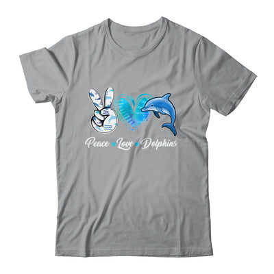 Cute Peace Love Dolphin Design For Men Women Kids Aquatic Shirt & Tank Top | teecentury