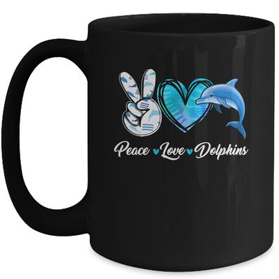 Cute Peace Love Dolphin Design For Men Women Kids Aquatic Mug | teecentury