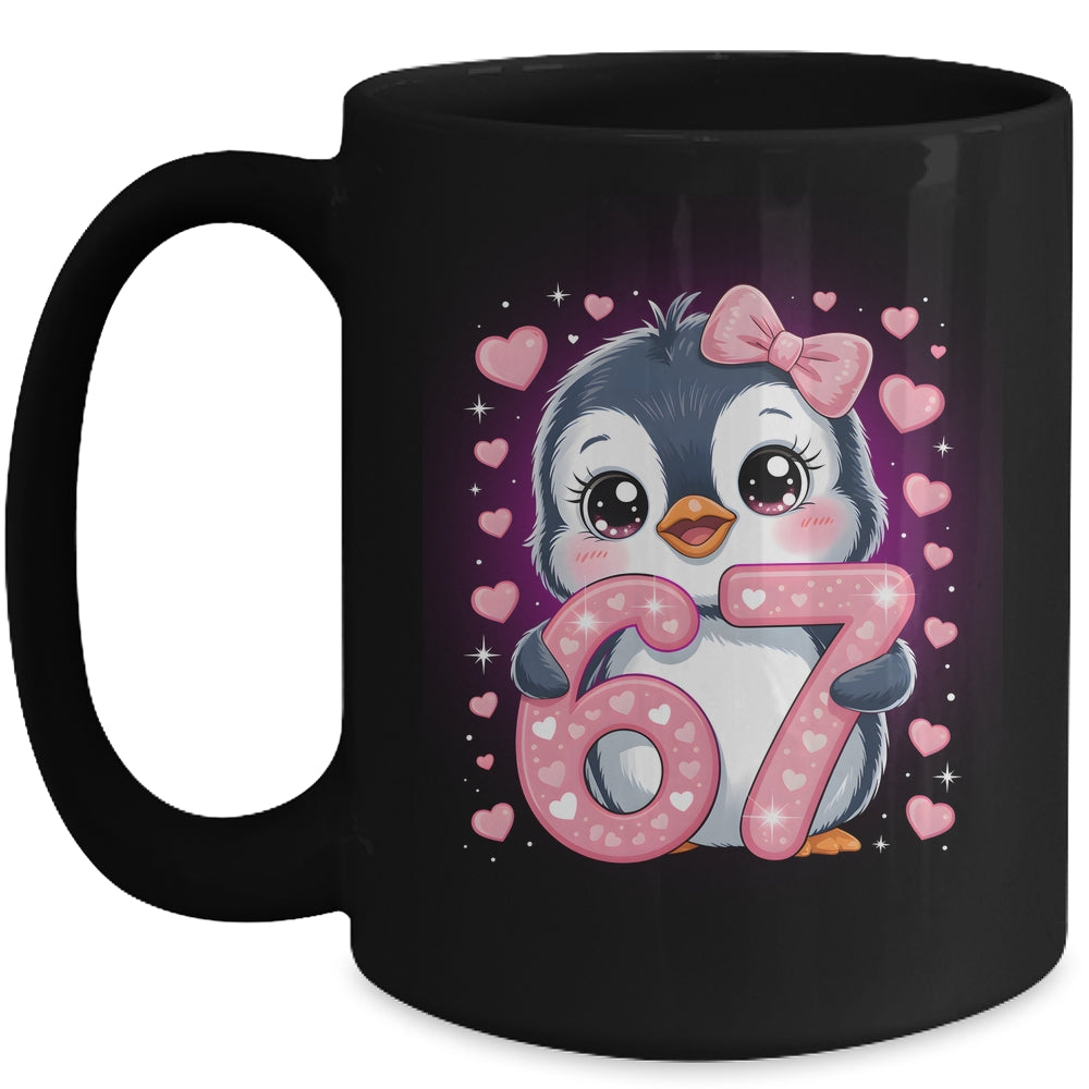 Cute Penguin 67 Six Seven Valentine Heart Lovers 6 7 Meme Mug | teecentury