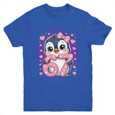 Cute Penguin 67 Six Seven Valentine Heart Lovers 6 7 Meme Youth Shirt | teecentury