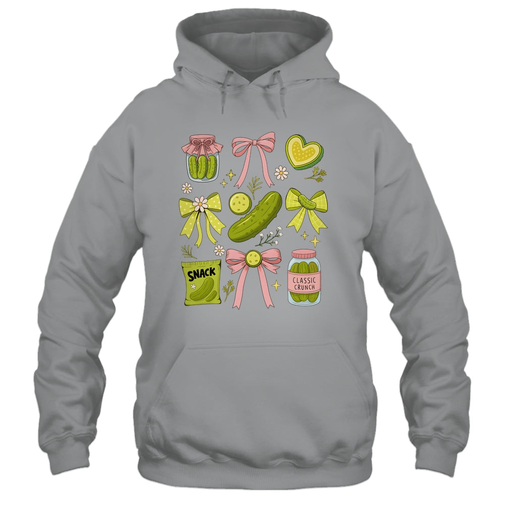 Cute Pickle Bow Funny Snack Pickle Lover Pink Coquette Shirt & Tank Top | teecentury