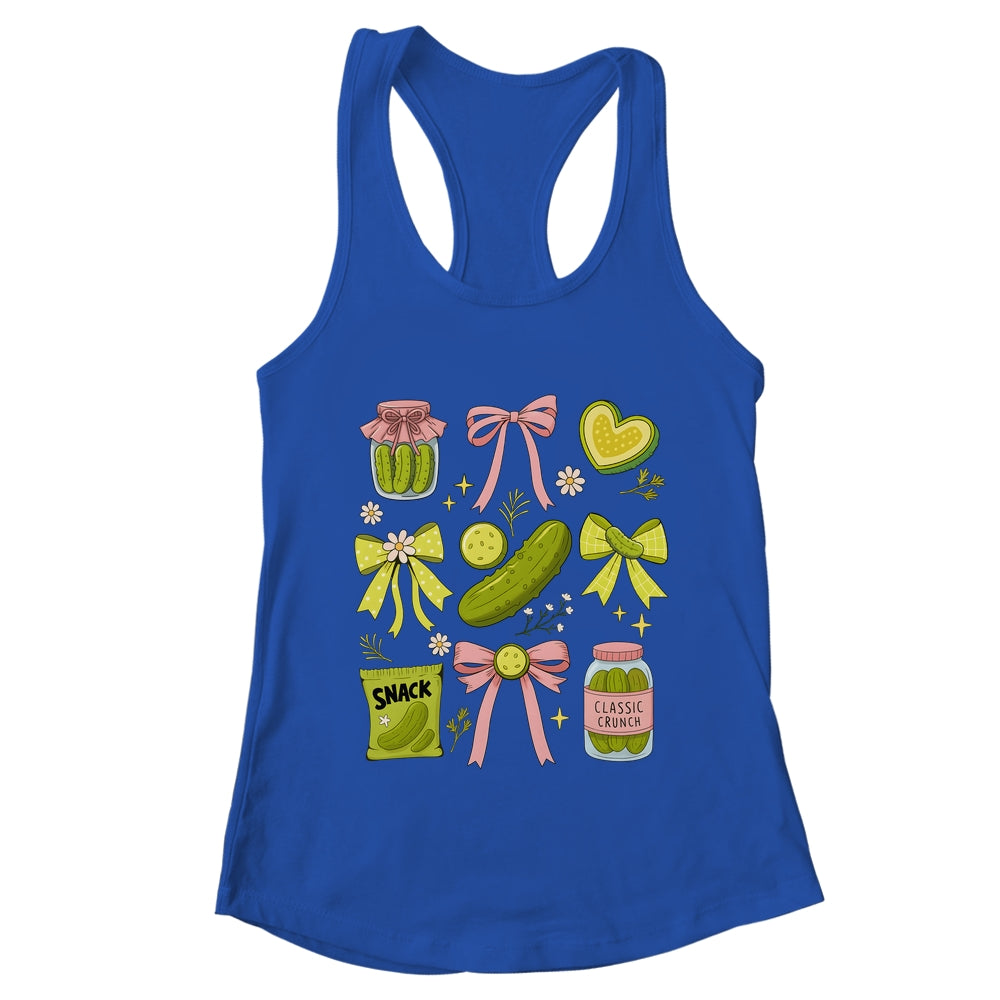 Cute Pickle Bow Funny Snack Pickle Lover Pink Coquette Shirt & Tank Top | teecentury