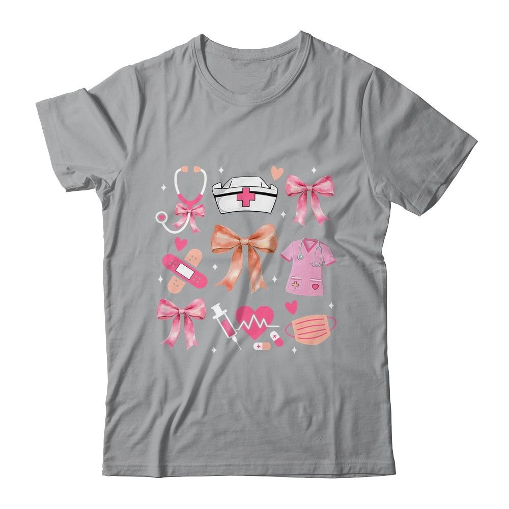 Cute Pink Coquette Bow Nurse Life Nursing Design For Women Shirt & Hoodie | teecentury