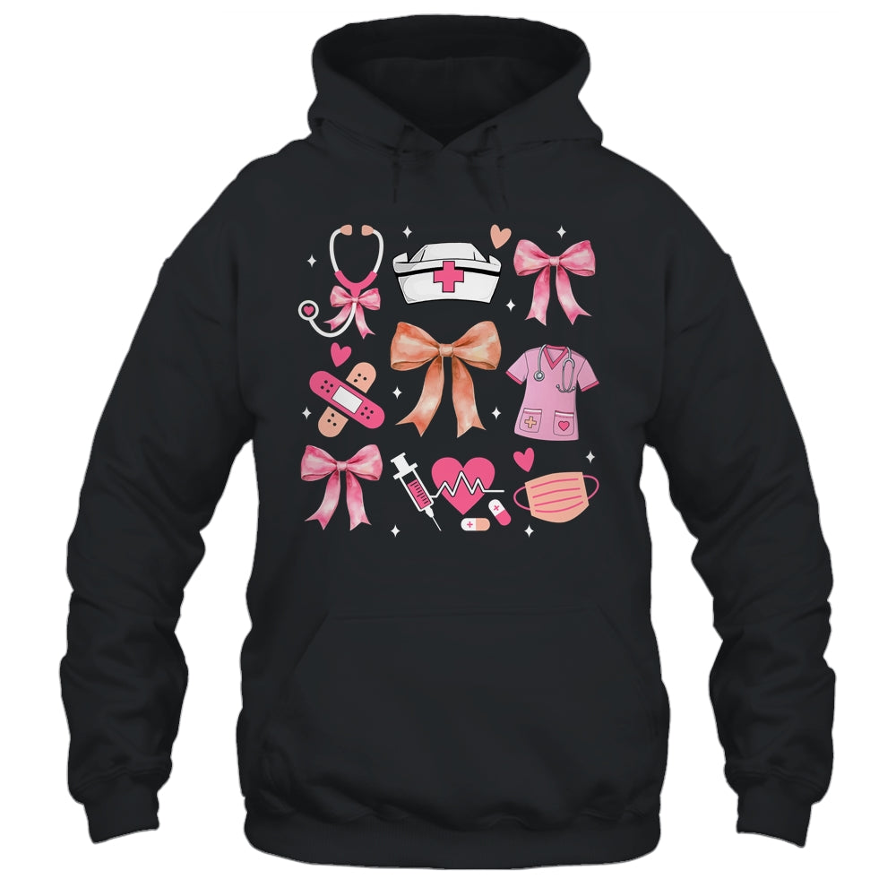 Cute Pink Coquette Bow Nurse Life Nursing Design For Women Shirt & Hoodie | teecentury