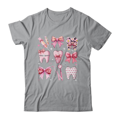 Cute Pink Coquette Bow Teeth Dentist Squad Dental Assistant Shirt & Hoodie | teecentury