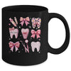 Cute Pink Coquette Bow Teeth Dentist Squad Dental Assistant Mug | teecentury