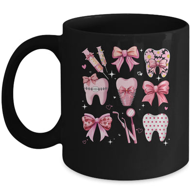 Cute Pink Coquette Bow Teeth Dentist Squad Dental Assistant Mug | teecentury