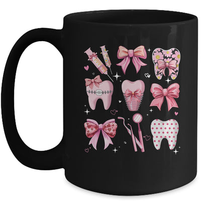 Cute Pink Coquette Bow Teeth Dentist Squad Dental Assistant Mug | teecentury