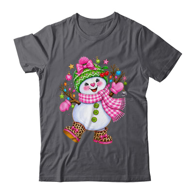 Cute Pink Coquette Snowman Christmas Girly Leopard Women Shirt & Sweatshirt | teecentury
