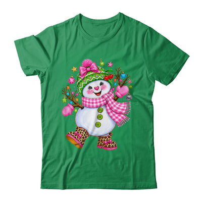 Cute Pink Coquette Snowman Christmas Girly Leopard Women Shirt & Sweatshirt | teecentury