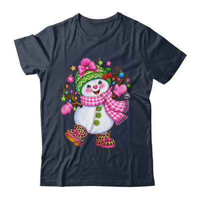 Cute Pink Coquette Snowman Christmas Girly Leopard Women Shirt & Sweatshirt | teecentury