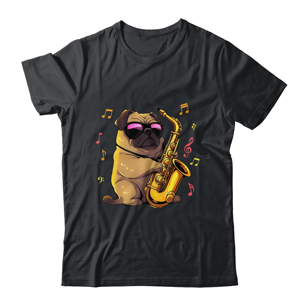 Cute Pug Saxophone Design For Men Women Band Sax Player Shirt & Hoodie | teecentury