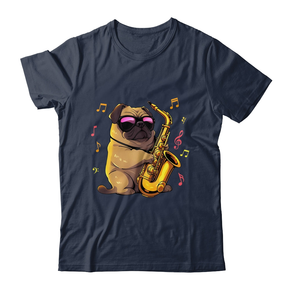 Cute Pug Saxophone Design For Men Women Band Sax Player Shirt & Hoodie | teecentury