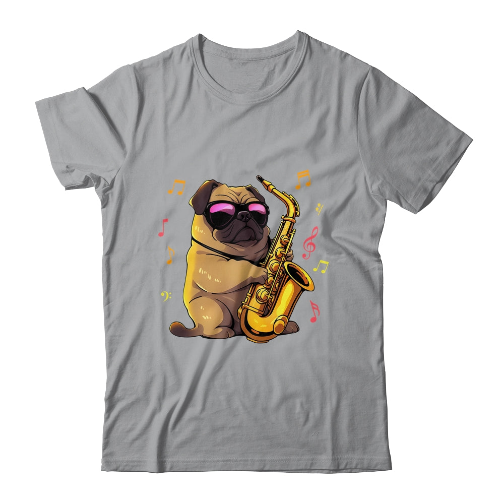 Cute Pug Saxophone Design For Men Women Band Sax Player Shirt & Hoodie | teecentury