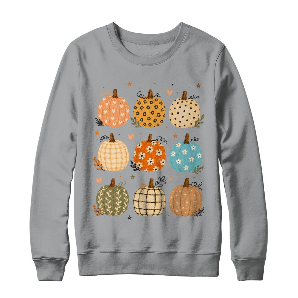 Cute Pumpkin Preppy Boho Fall Autumn Thanksgiving Coquette Shirt & Sweatshirt | teecentury