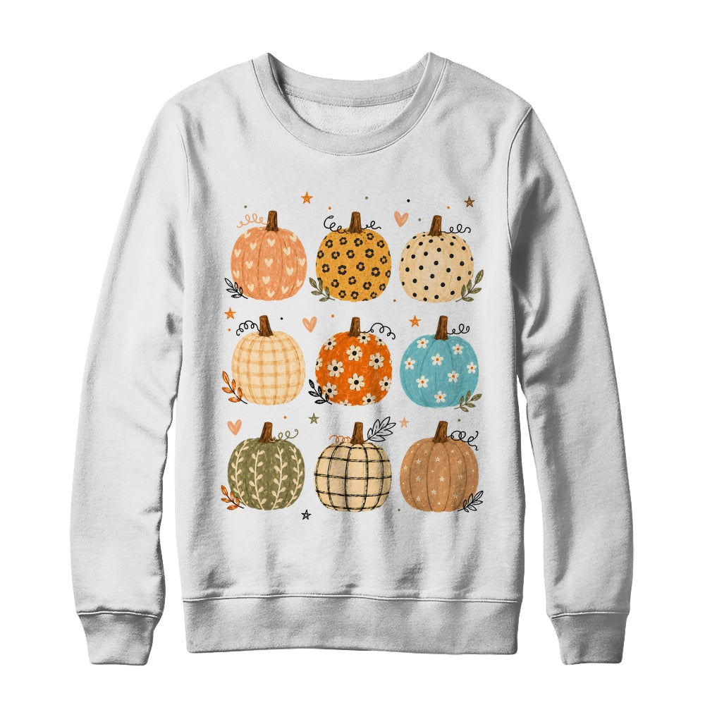 Cute Pumpkin Preppy Boho Fall Autumn Thanksgiving Coquette Shirt & Sweatshirt | teecentury